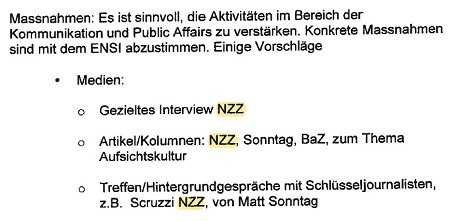 HNS Papier für den Ensi-Rat