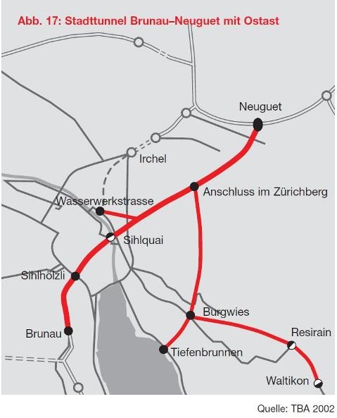 Bild Autobahnplanung Zürich 2005