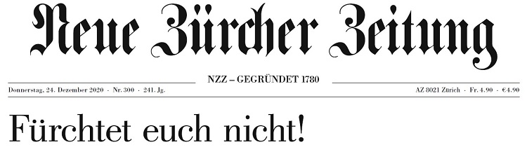 NZZ 24. Dezember 2020