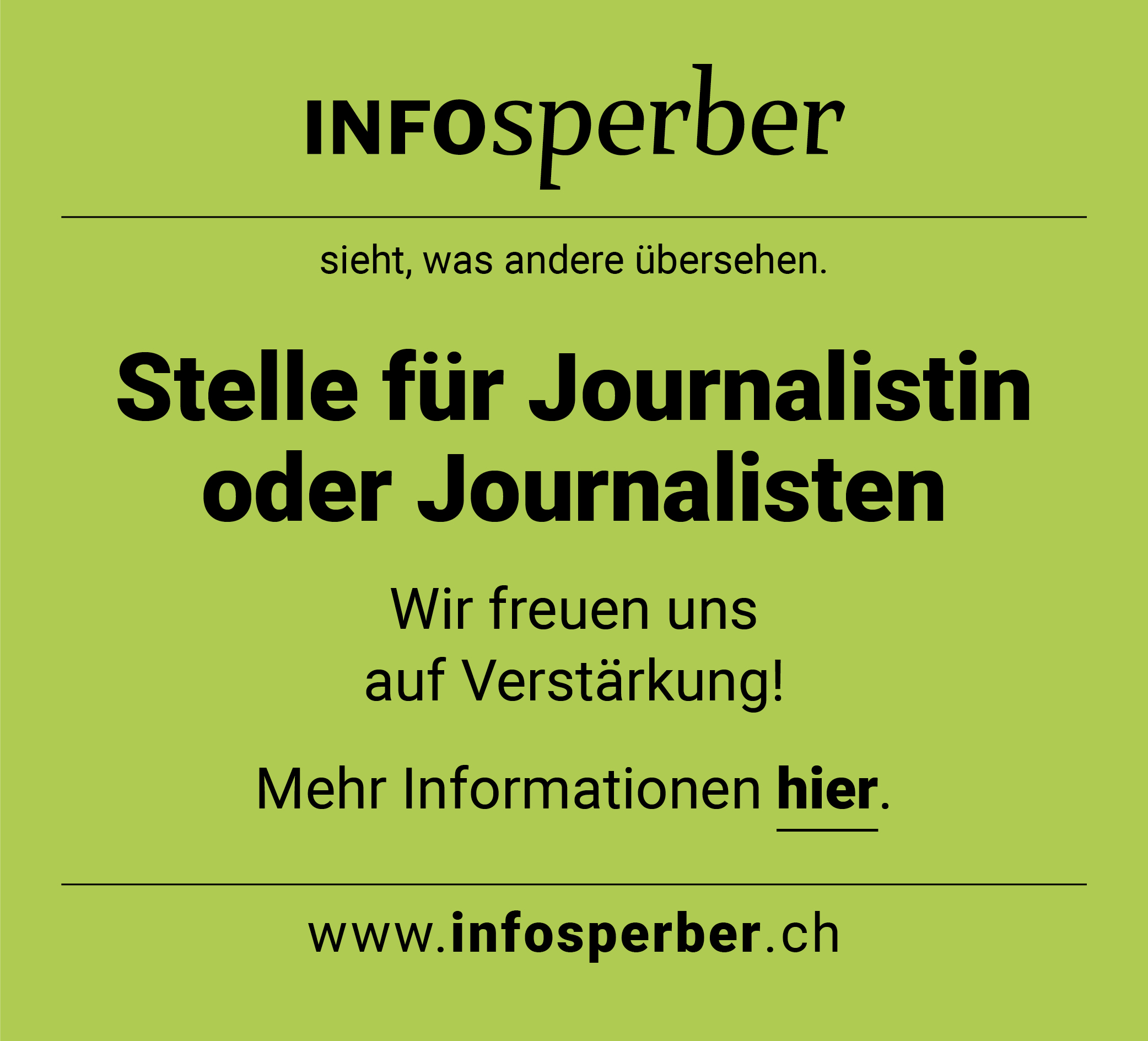 Stelleninserat Redaktion grün