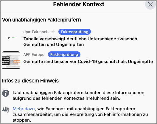Facebook Faktencheck