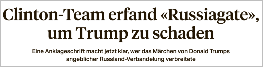 211003 Sonntagszeitung.Russiagate