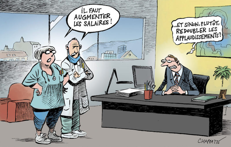 Karikatur Chappatte zur Pflegeinitiative