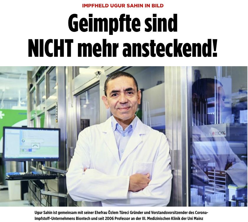 Schlagzeile Biontech Bildzeitung