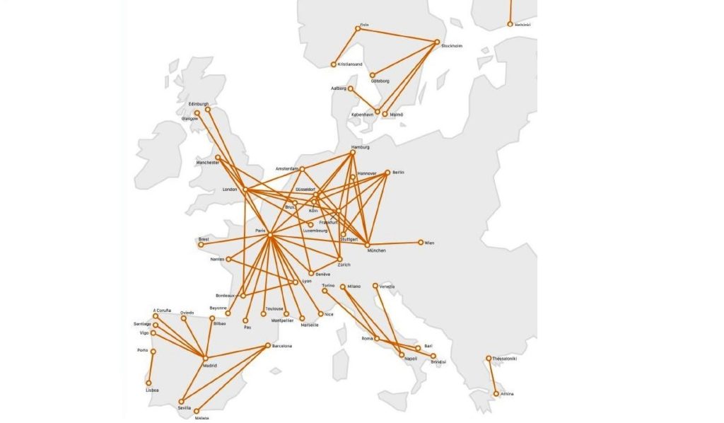 Zug statt Flug in unter 6h Europa