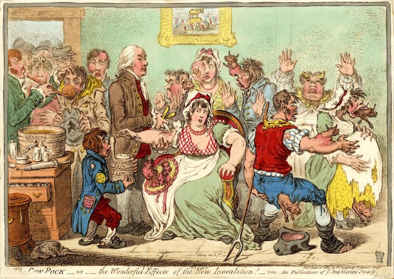 Historische Karikatur Pockenimpfung