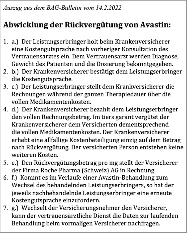 Avastin Rückvergütung BAG