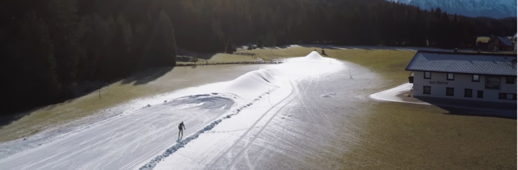 Kunstschnee Langlauf Loipe Leutasch Seefeld