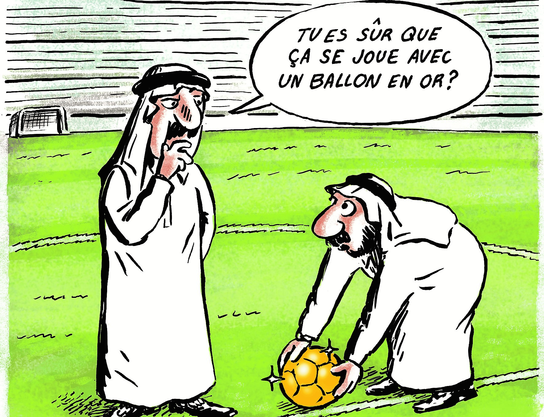Cartoon Katar WM Bénédicte geschnitten