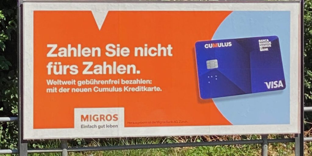 Migros Migros-Bank Kreditkarte Visa Fremdwährungsgebühr