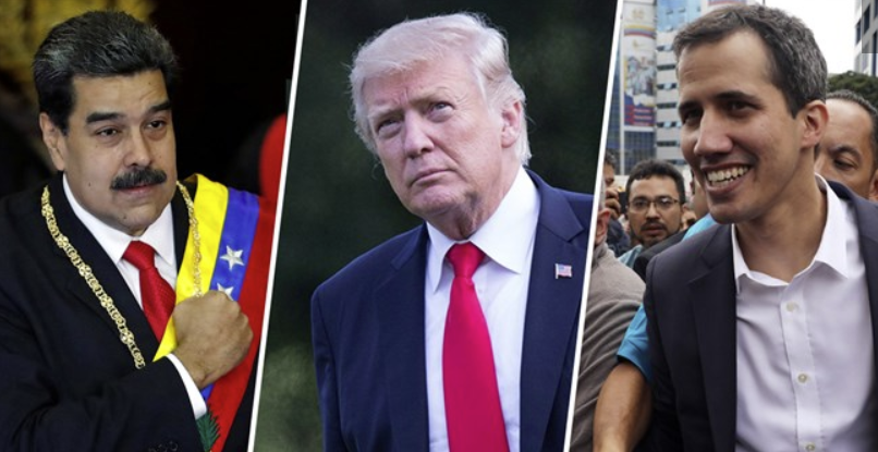 Nicola Maduro,. Donald Trump, Juan Guaido.V.A.