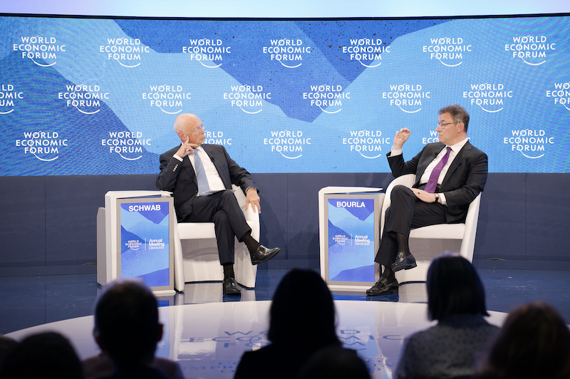 Klaus Schwab Albert Bourla WEF Davos 2022