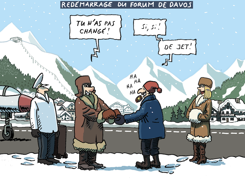 Gérald Herrmann Karikatur Davos