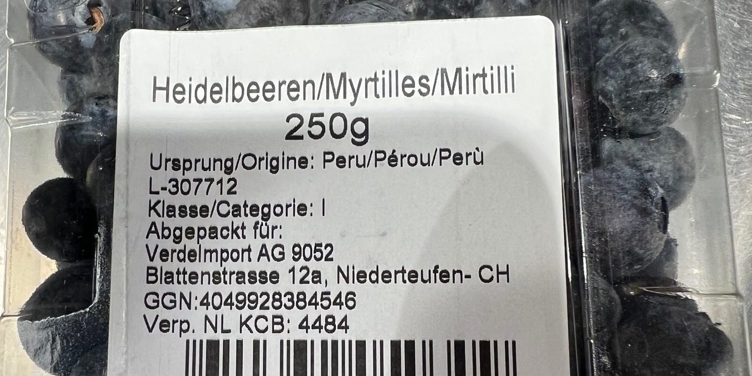 Coop Heidelbeeren aus Peru