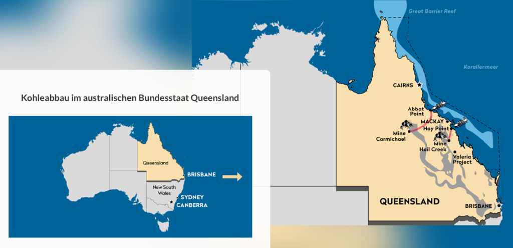 Die Kohleminen in Queensland.
