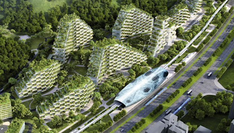 Geplantes grünes Quartier «Liuzhou Forest City» für 30’000 Bewohner in China.Stefano Boeri Architetti