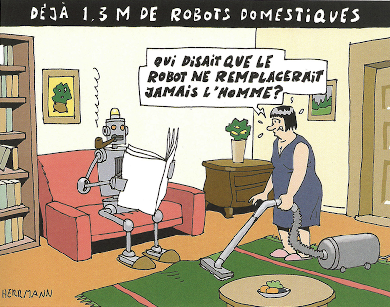 Karikatur Gérald Herrmann Haushaltsroboter