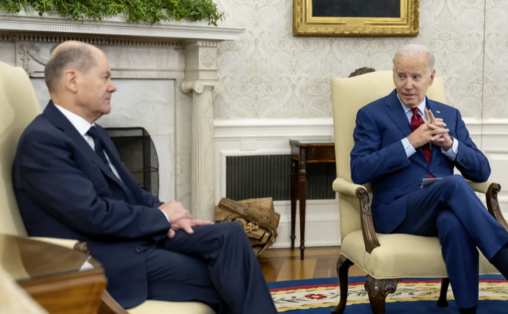 Kanzler Scholz am 3.3.23 mit Präsident Biden