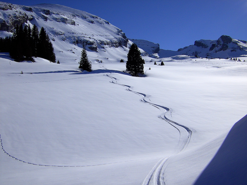 Verschneite Berglandschaft