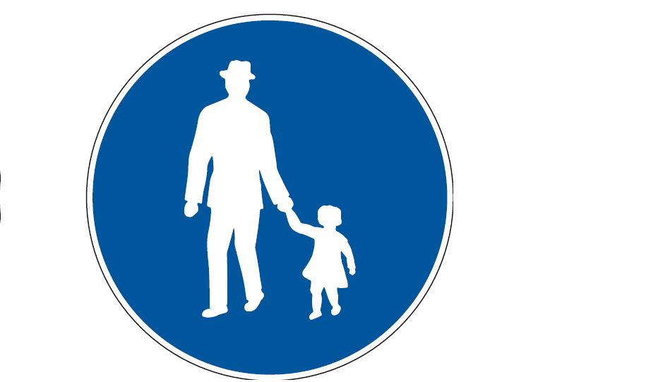 Fussweg Signal Mann und Kind Signalisationsverordnung