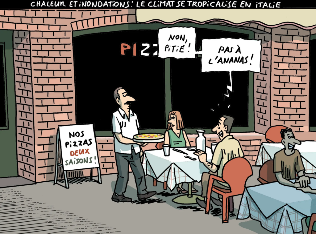 Klimawandel Hitze Überschwemmungen Italien Pizza