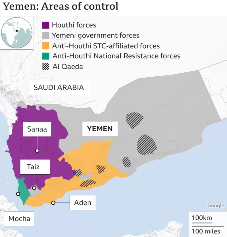Aufteilung Jemen. Sana's Center for Strategic Studies, Congress Research Service