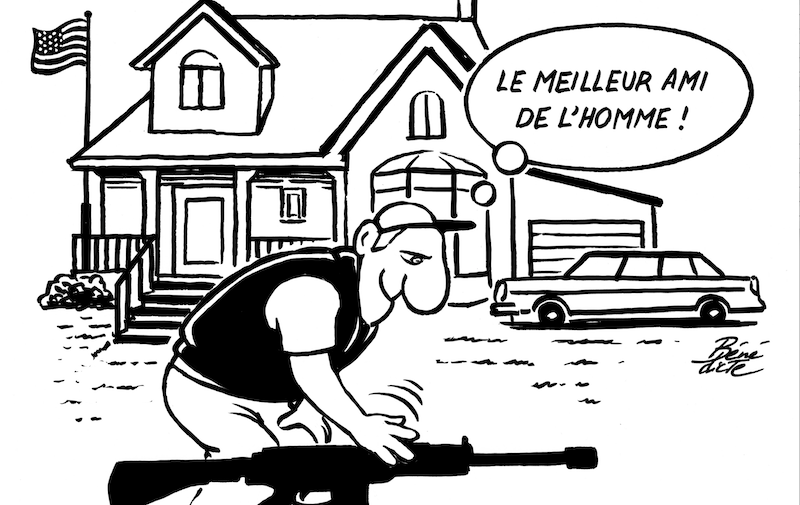 Cartoon Bénédicte Waffen USA