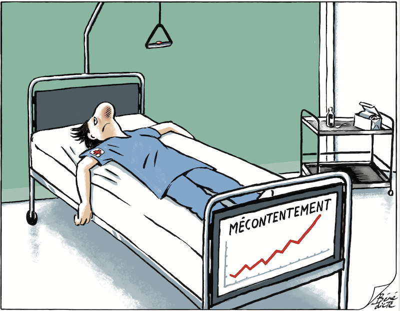 Cartoon Bénédicte Spitalangestellte quadratisch