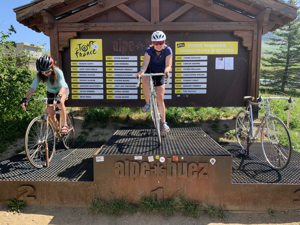 Siegertafel Tour de France auf der Alpe d'Huez