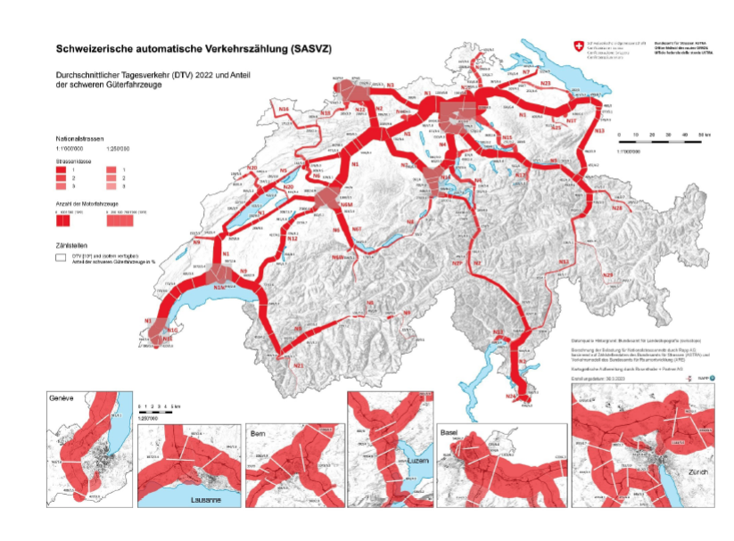 Verkehrsflüsse in der Schweiz