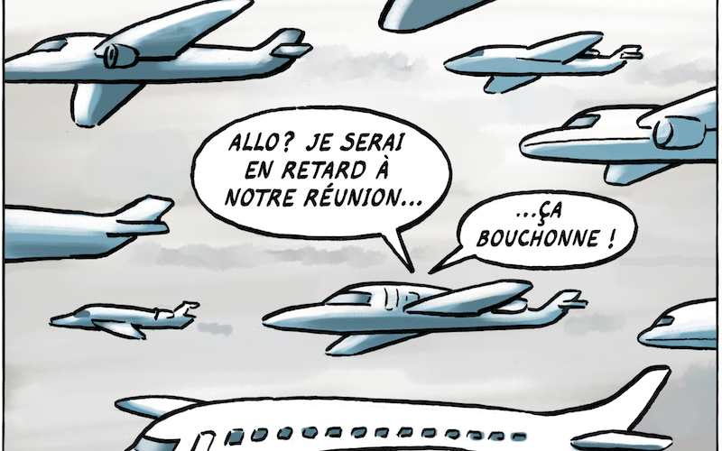 Cartoon Flugzeugstau