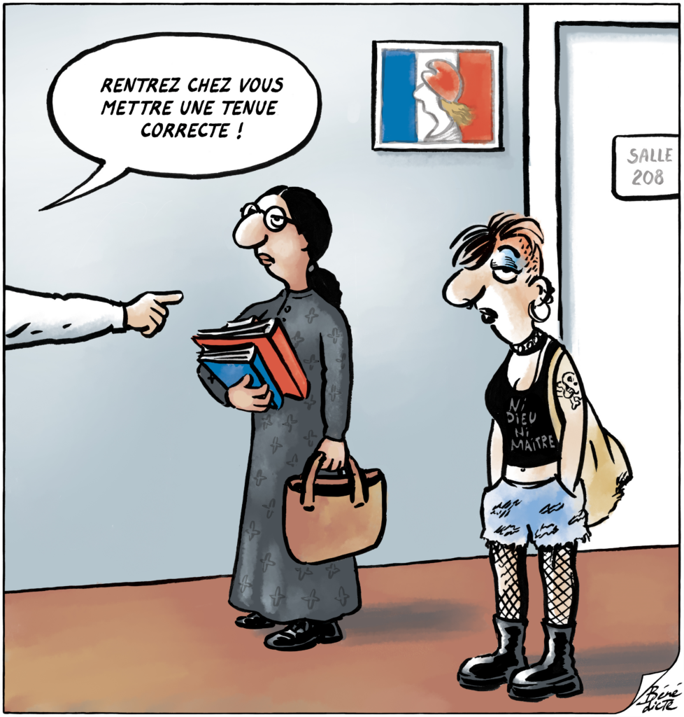 Cartoon Bénédicte Schule Abaya