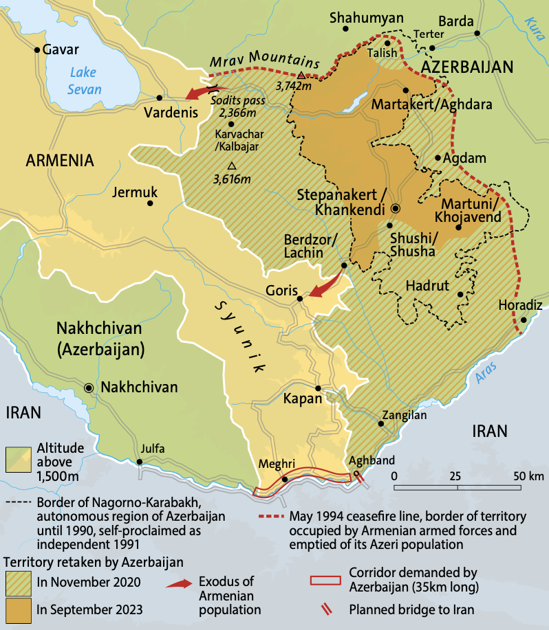 Karte Bergkarabach