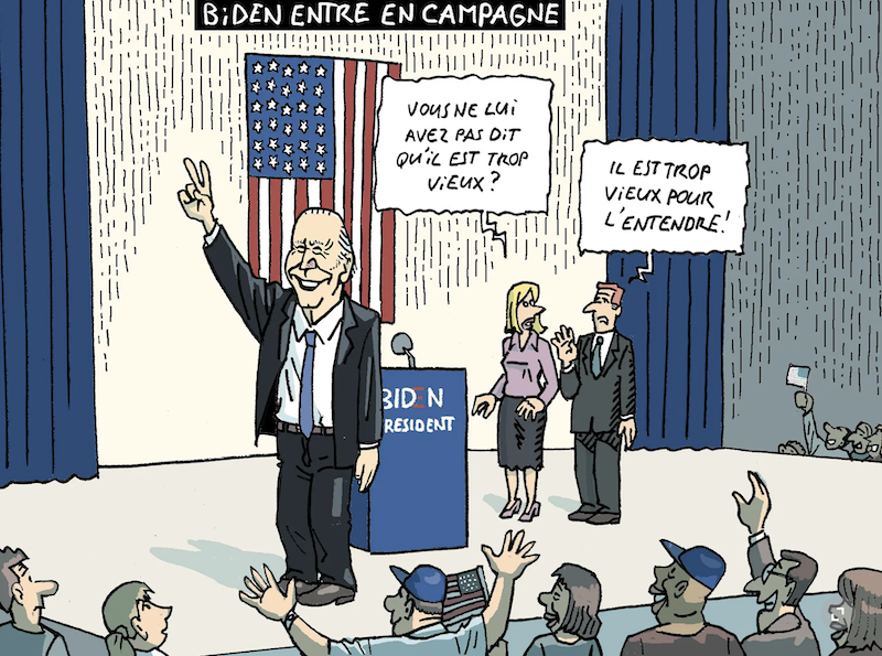 Karikatur Herrmann Biden geht in den Wahlkampf