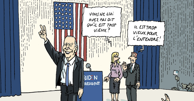 Karikatur Herrmann Biden im Wahlkampf Aufmacherbild