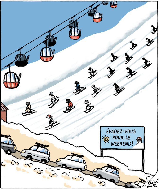 Cartoon Bénédicte Wochenende Skifahren
