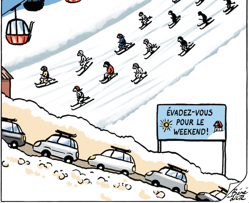 Cartoon Bénédicte Wochenende Skifahren Aufmacherbild