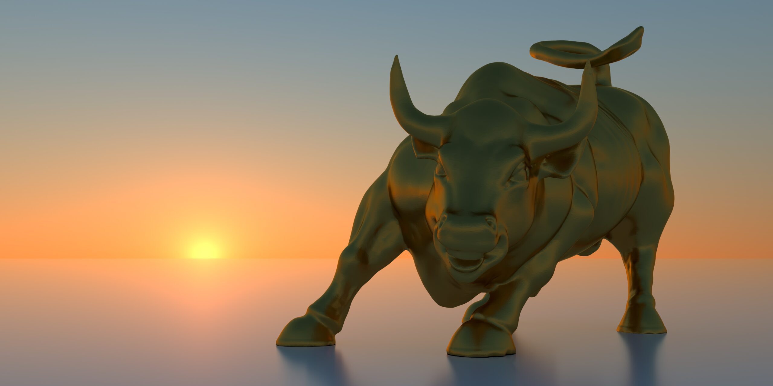 Charging Bull Wall Street Bull 3D illustration of the Bowling Gr
