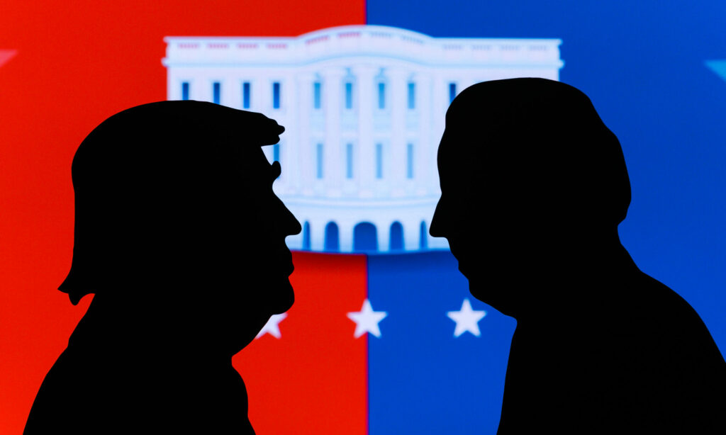 NEW YORK, USA, JUN 17, 2020: Silhouette of republican candidate