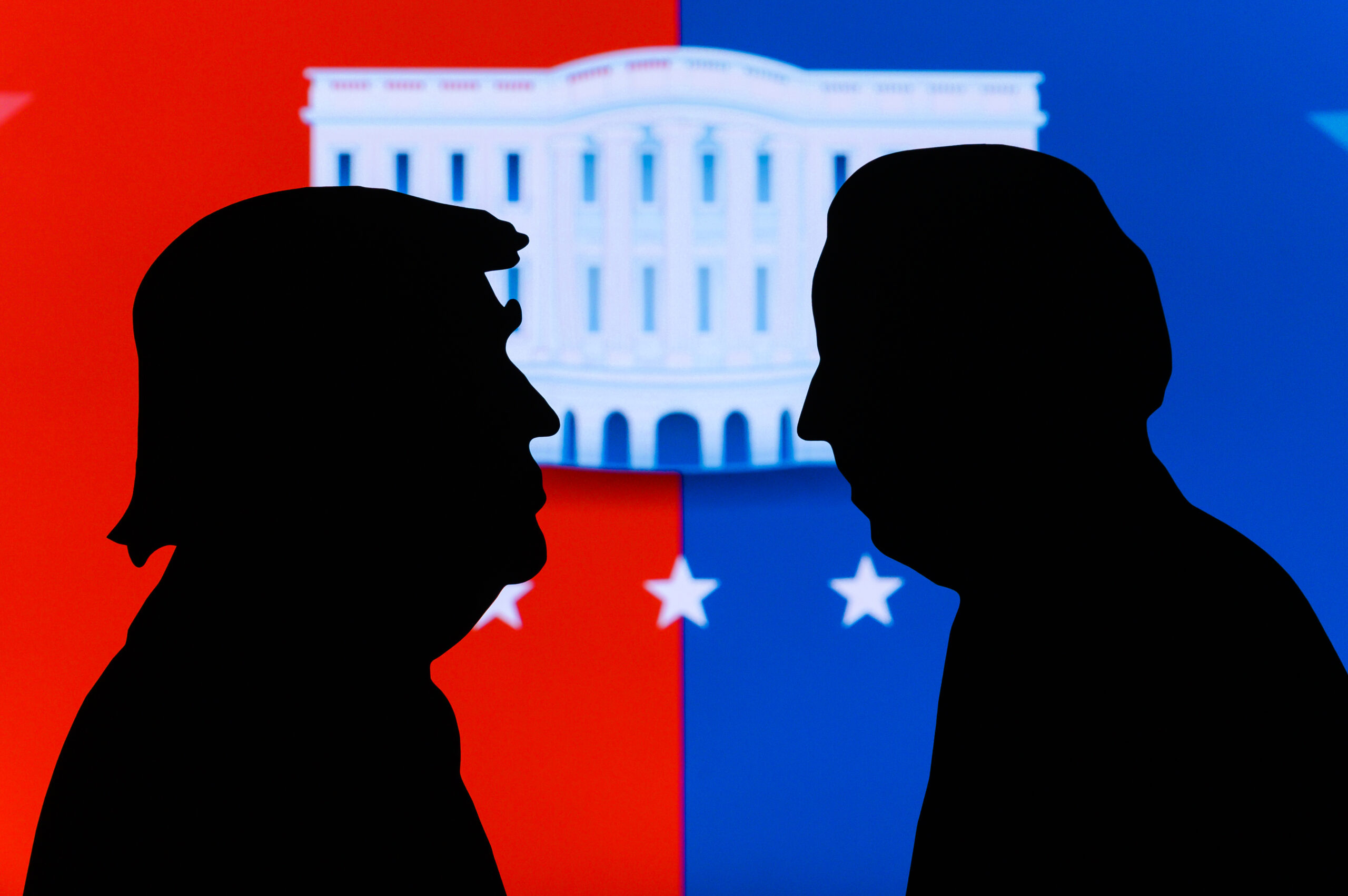 NEW YORK, USA, JUN 17, 2020: Silhouette of republican candidate