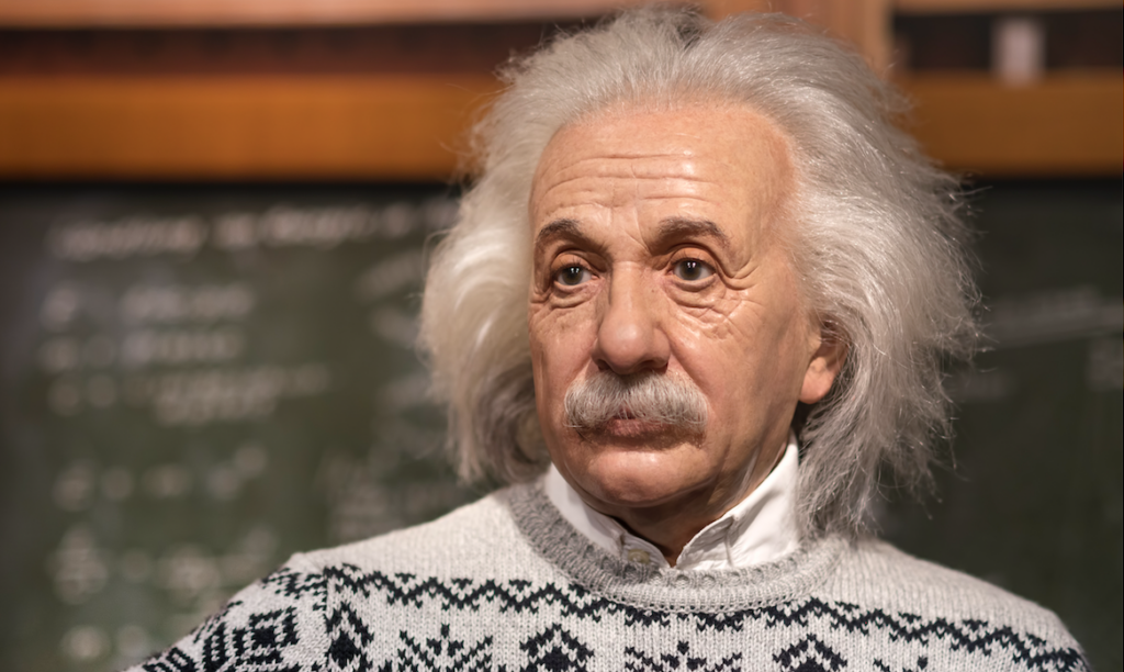 Wachsskulptur von albert einstein bei madame tussauds istanbul