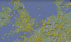 Flugzeuge am 21. Juni um 11.40 Uhr in Europa