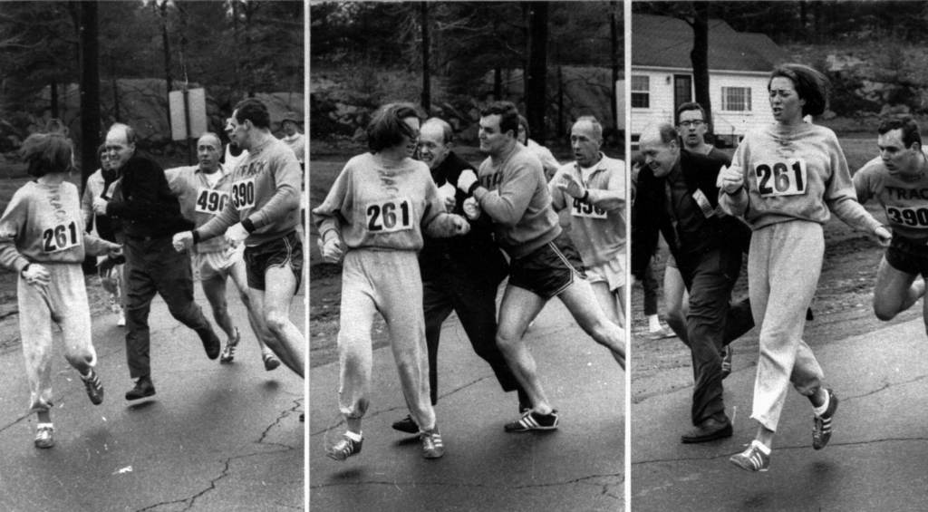 Kathrine_Switzer,_Boston_Marathon Harry Trask Bosotn Herald