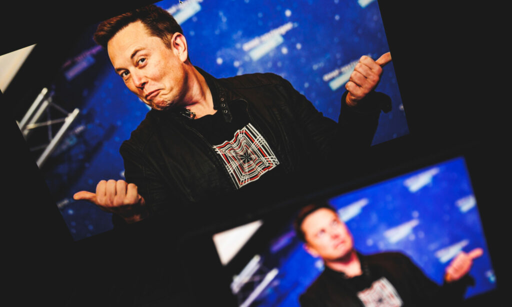 Elon Musk on screen. Elon Reeve Musk FRS is a business magnate and investor