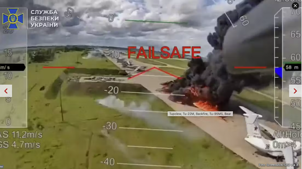 Zerstörte Bomber am 1. Juni SBU via X