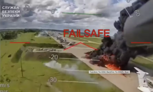 Zerstörte Bomber am 1. Juni SBU via X