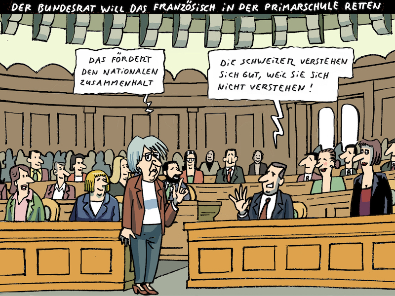 Karikatur Gérald Herrmann Frühfranzösisch