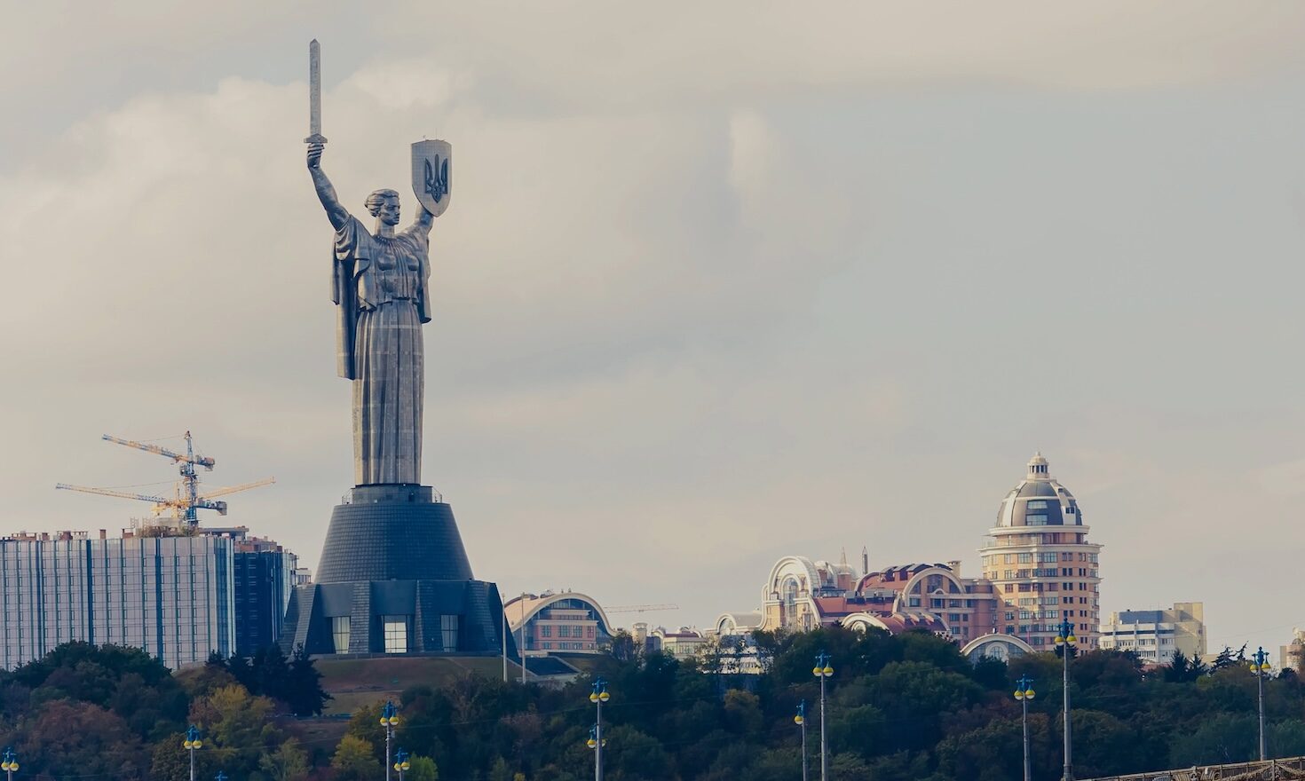 Mother Motherland statue devoted the Great Patriotic War in Kiev, Ukraine.