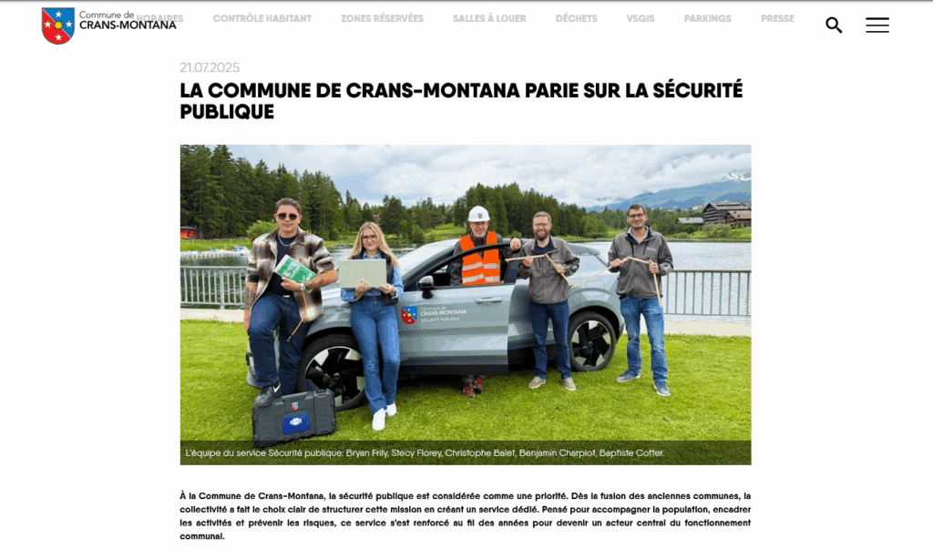 Screenshot 2026-01-11 at 22-25-52 Commune de Crans-Montana - La Commune de Crans-Montana parie sur la sécurité publique
