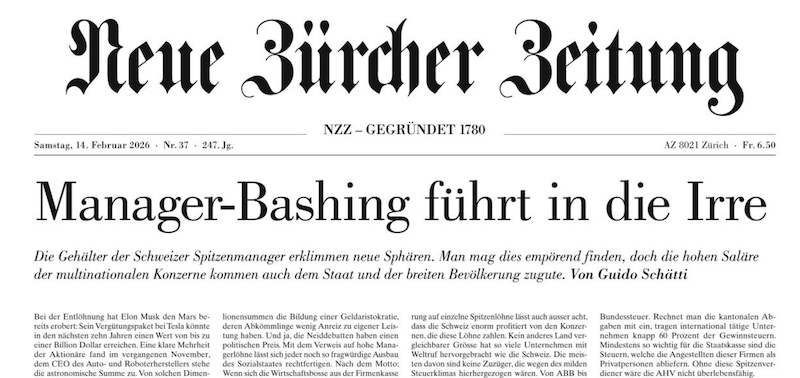 NZZ Manager-Bashing führt in die Irre